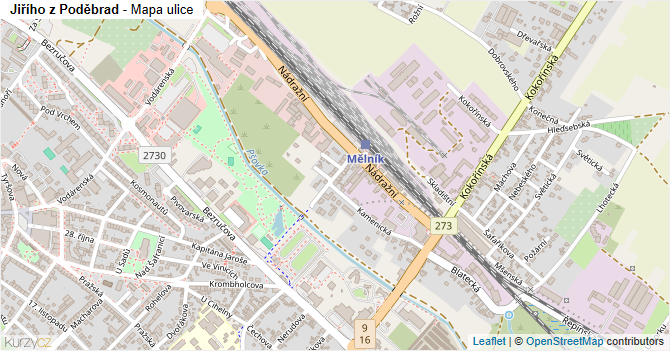 Jiřího z Poděbrad - mapa ulice
