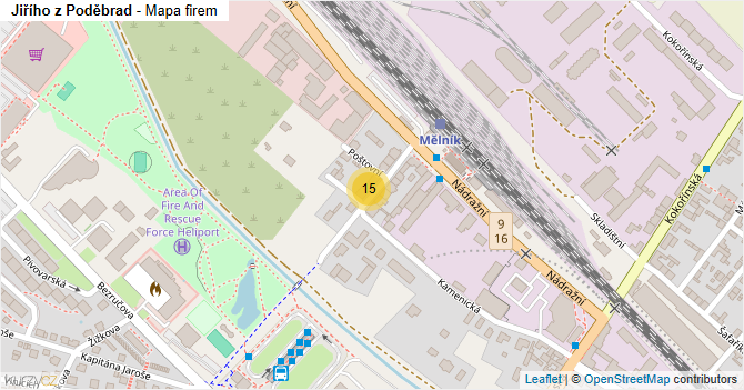 Jiřího z Poděbrad - mapa firem