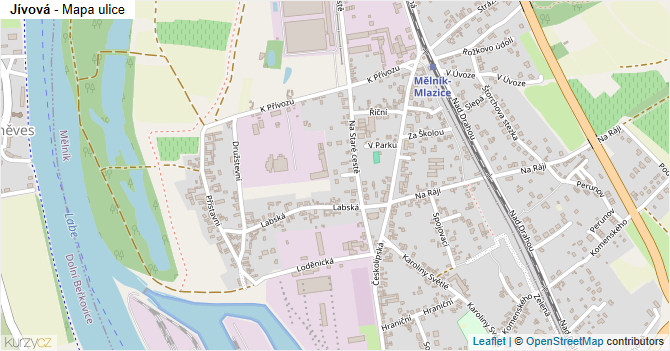 Jívová - mapa ulice