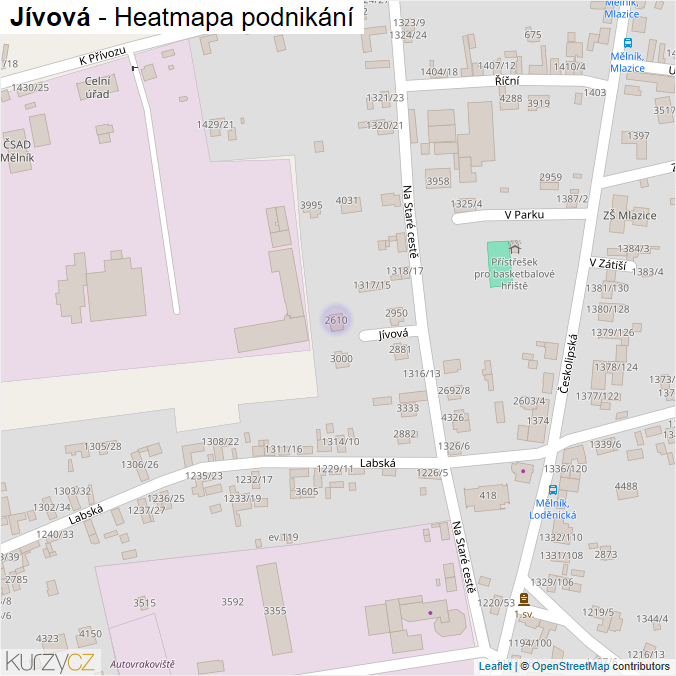Mapa Jívová - Firmy v ulici.