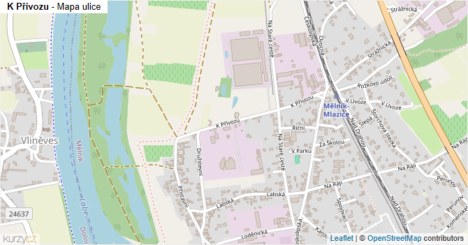 K Přívozu - mapa ulice