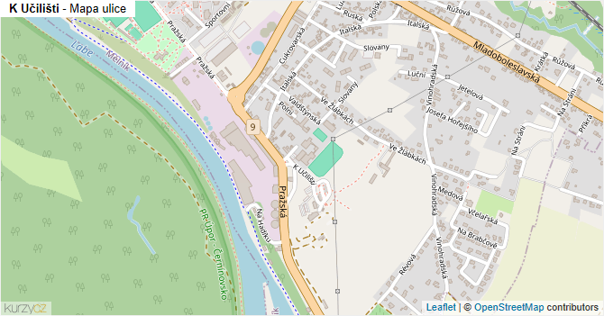 K Učilišti - mapa ulice