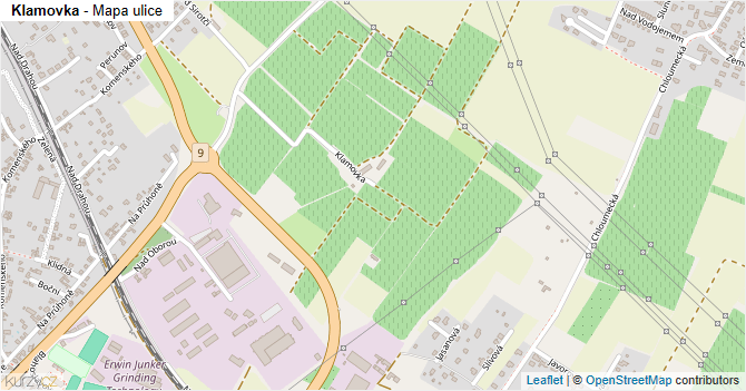 Klamovka - mapa ulice