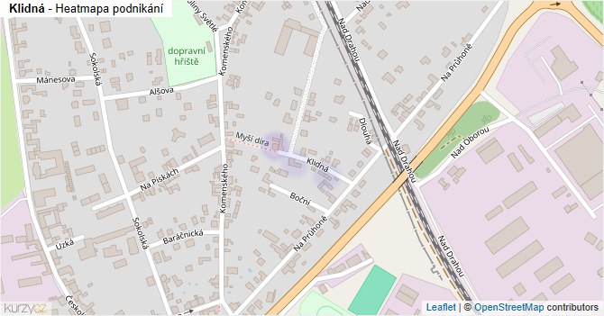 Klidná - mapa podnikání