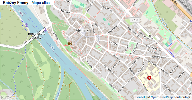 Kněžny Emmy - mapa ulice