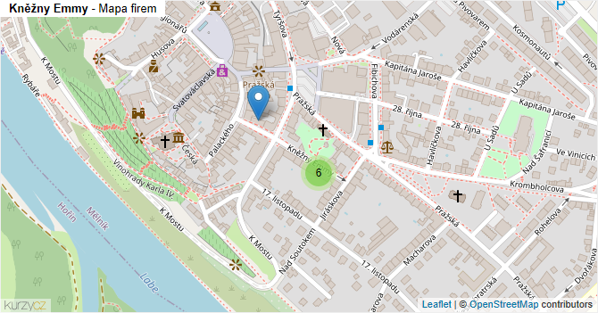 Kněžny Emmy - mapa firem