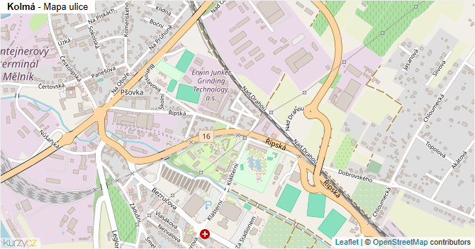 Kolmá - mapa ulice