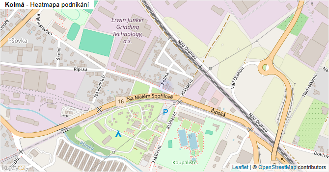 Kolmá - mapa podnikání