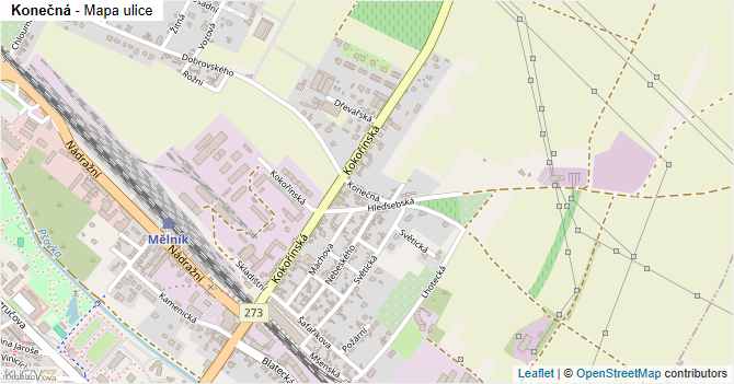 Konečná - mapa ulice