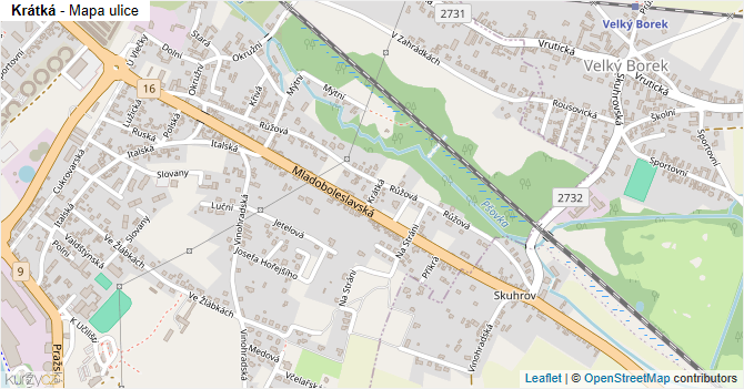 Krátká - mapa ulice