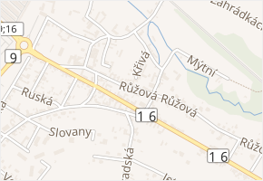 Křivá v obci Mělník - mapa ulice