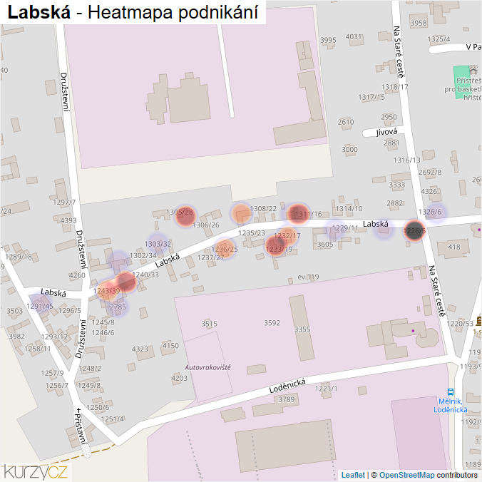 Mapa Labská - Firmy v ulici.