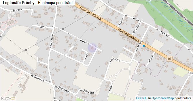 Legionáře Průchy - mapa podnikání