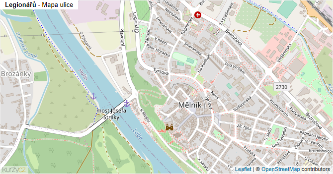 Legionářů - mapa ulice