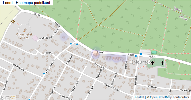 Lesní - mapa podnikání