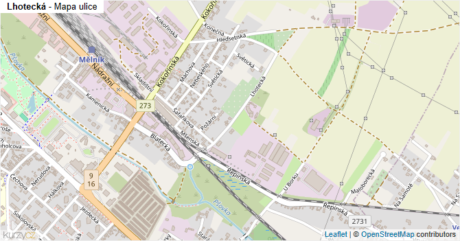 Lhotecká - mapa ulice