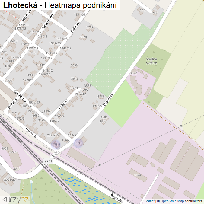 Mapa Lhotecká - Firmy v ulici.