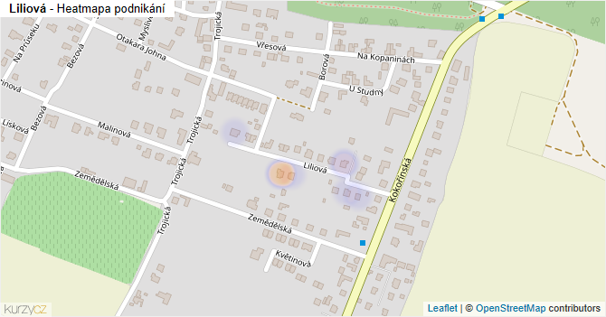 Liliová - mapa podnikání