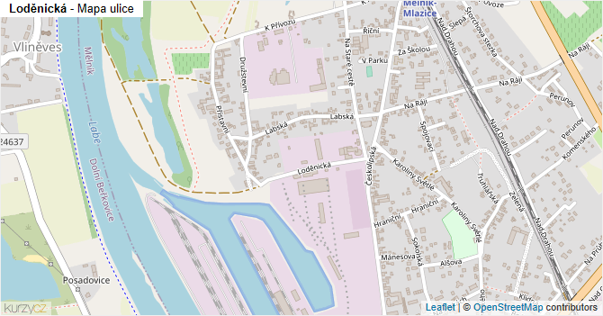 Loděnická - mapa ulice