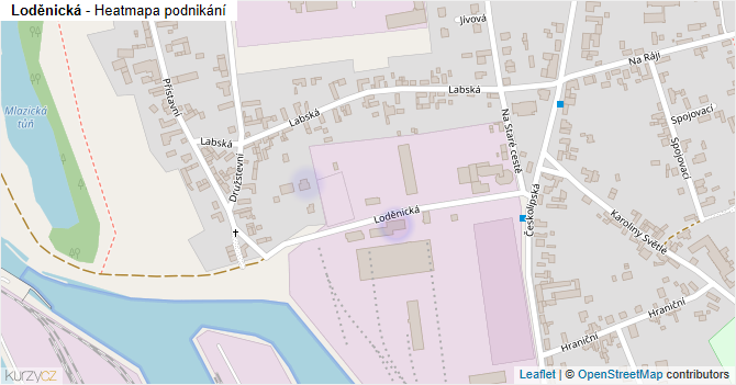Loděnická - mapa podnikání