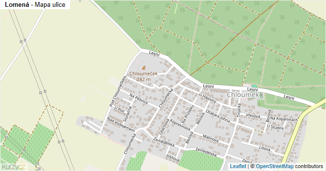 Lomená - mapa ulice