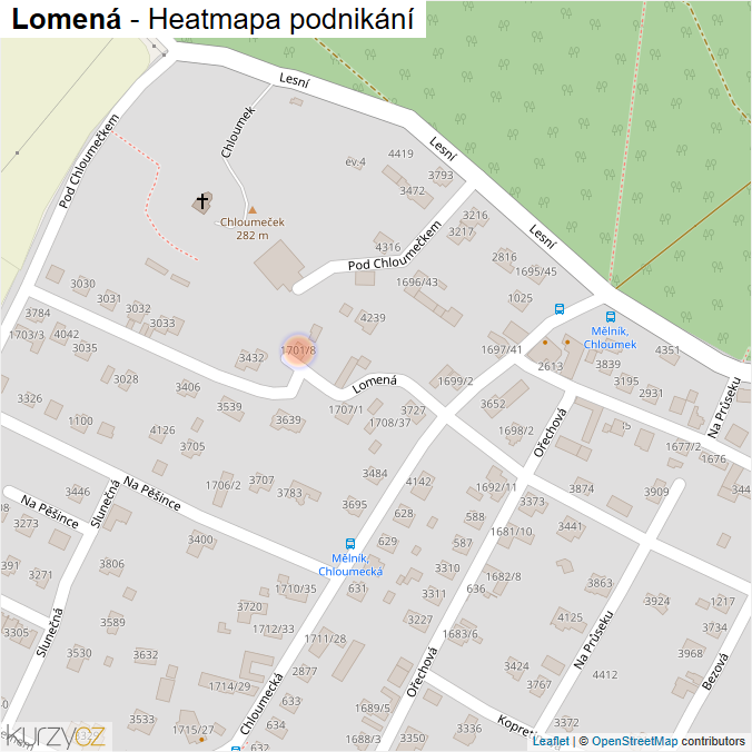 Mapa Lomená - Firmy v ulici.