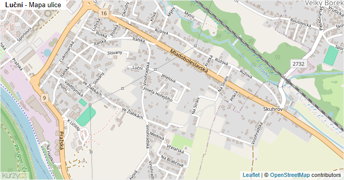 Luční - mapa ulice