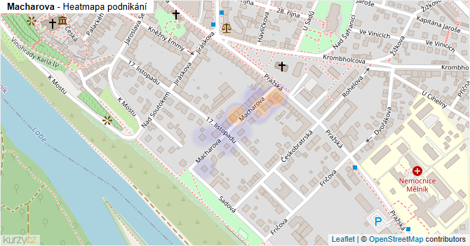 Macharova - mapa podnikání