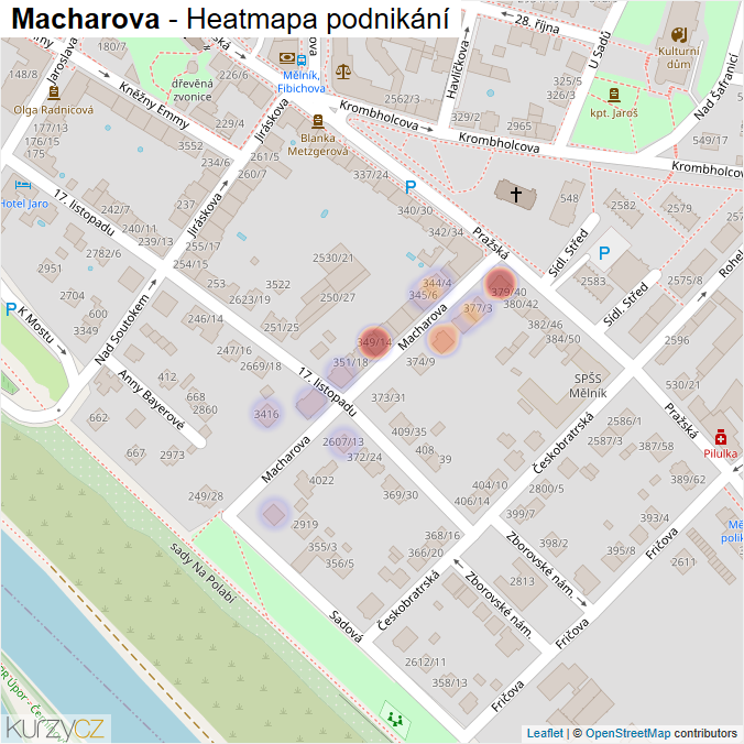 Mapa Macharova - Firmy v ulici.