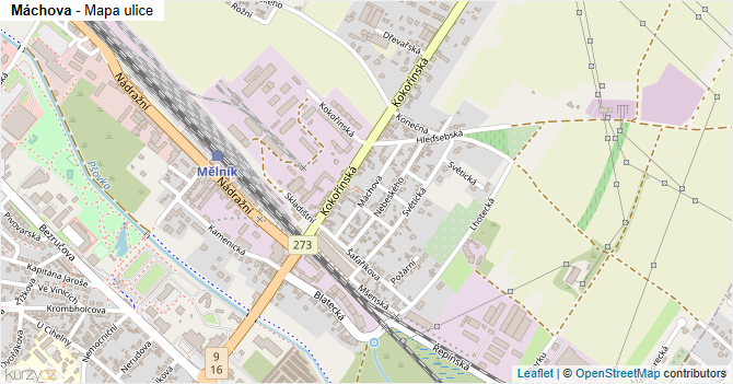 Máchova - mapa ulice