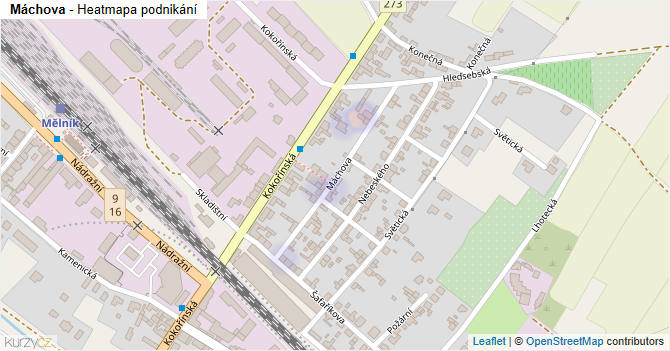 Máchova - mapa podnikání