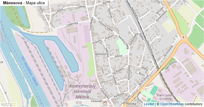 Mánesova - mapa ulice