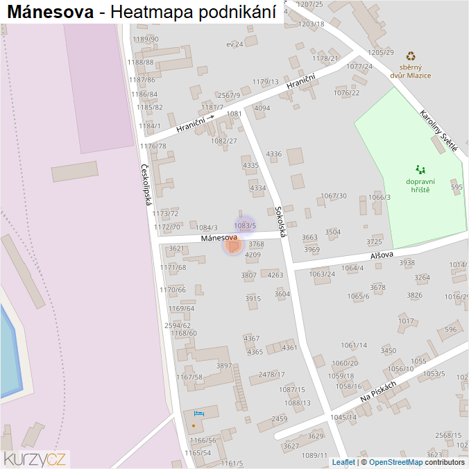 Mapa Mánesova - Firmy v ulici.