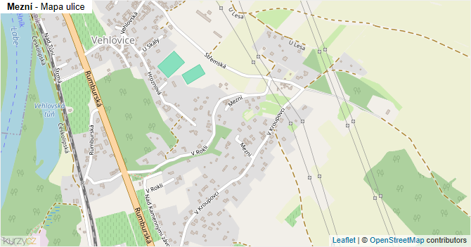 Mezní - mapa ulice