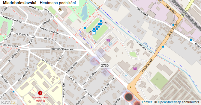 Mladoboleslavská - mapa podnikání