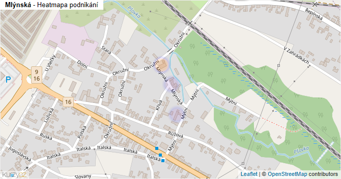 Mlýnská - mapa podnikání
