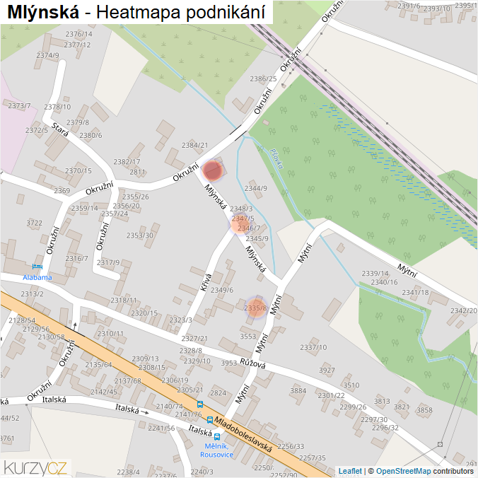 Mapa Mlýnská - Firmy v ulici.