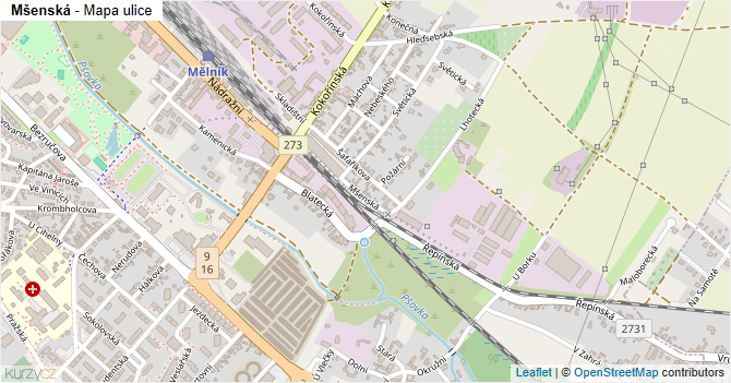 Mšenská - mapa ulice