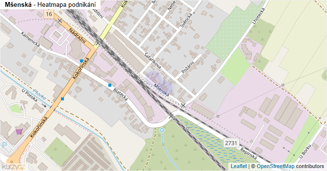 Mšenská - mapa podnikání