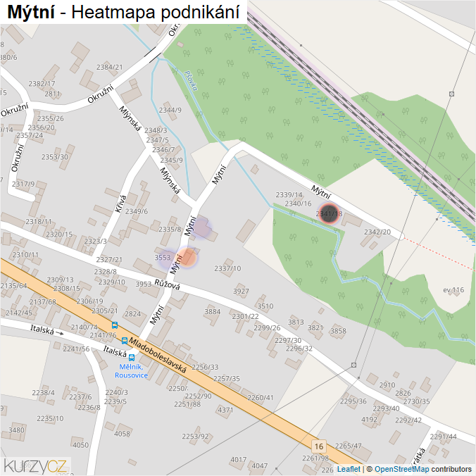Mapa Mýtní - Firmy v ulici.