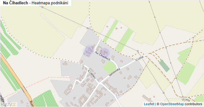 Na Čihadlech - mapa podnikání