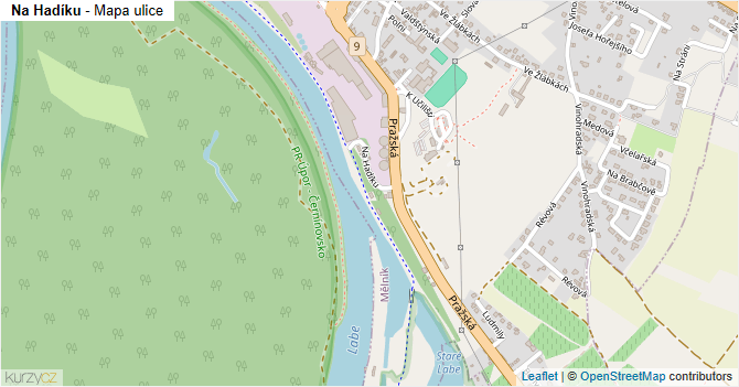 Na Hadíku - mapa ulice