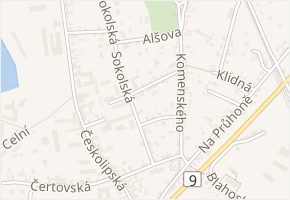 Na Pískách v obci Mělník - mapa ulice