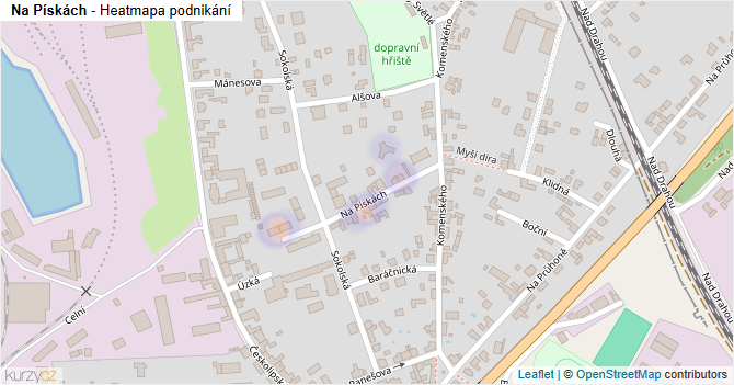 Na Pískách - mapa podnikání
