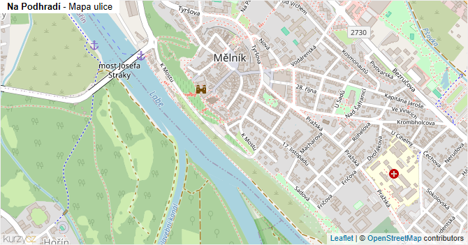 Na Podhradí - mapa ulice