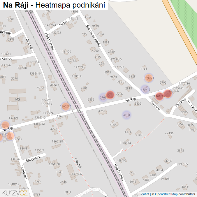 Mapa Na Ráji - Firmy v ulici.