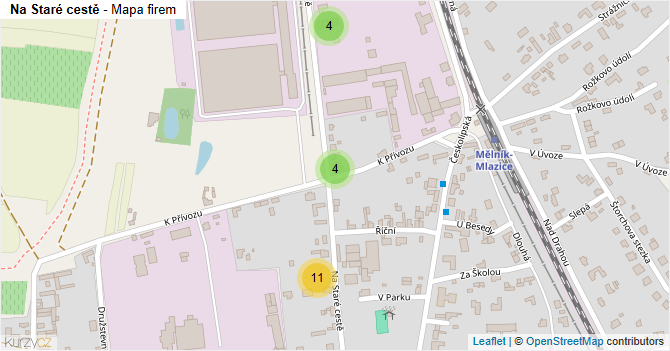 Na Staré cestě - mapa firem