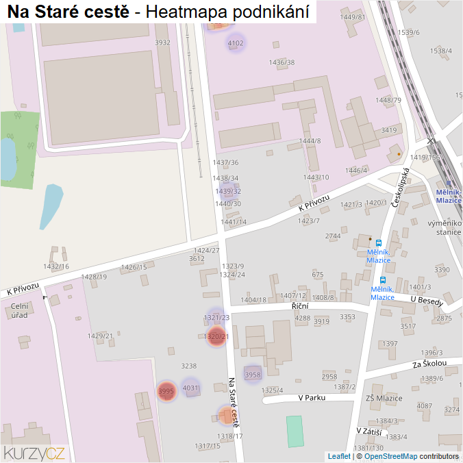 Mapa Na Staré cestě - Firmy v ulici.