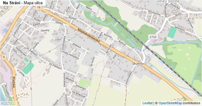 Na Stráni - mapa ulice