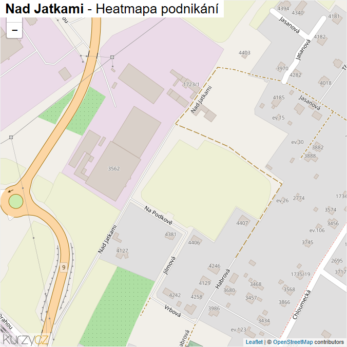 Mapa Nad Jatkami - Firmy v ulici.